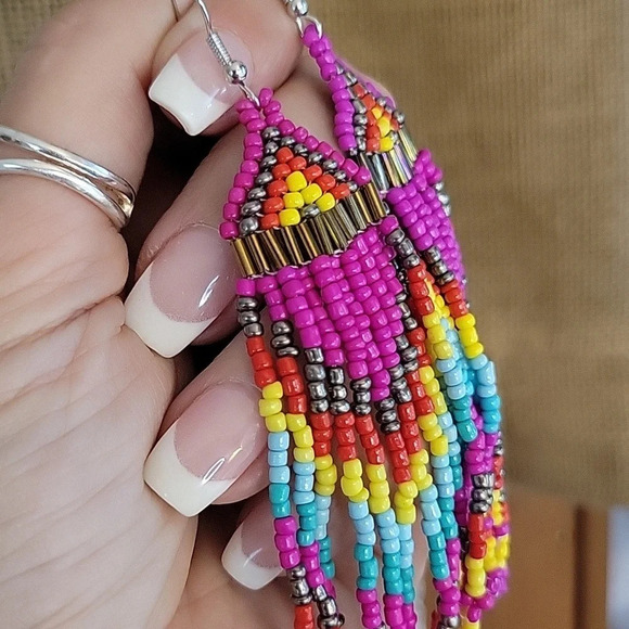 Y2K FESTIVAL TASSEL DROP EARRINGS - Picture 7 of 9